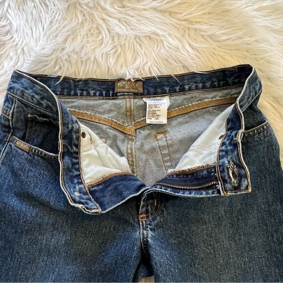 Rockies Jeans Relaxed Women’s Size 12x35 Dark Wash Western Rodeo Raw Hem - Picture 4 of 9